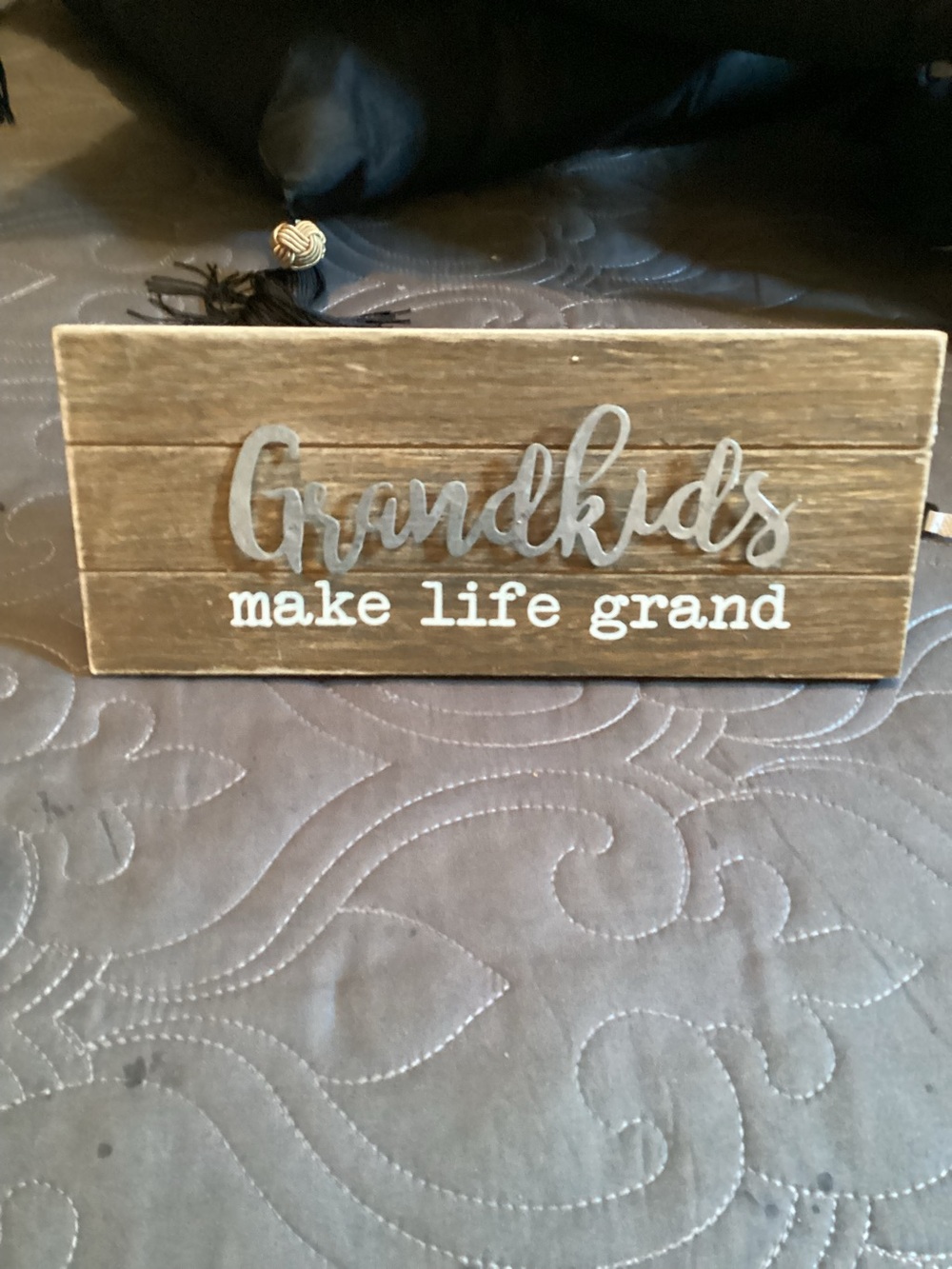 Hobby Lobby sign, Grandkids make life grand